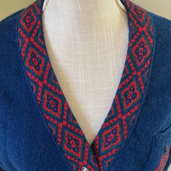 Vintage Pendleton wool cardigan sweater navy Size small - Picture 3 of 8